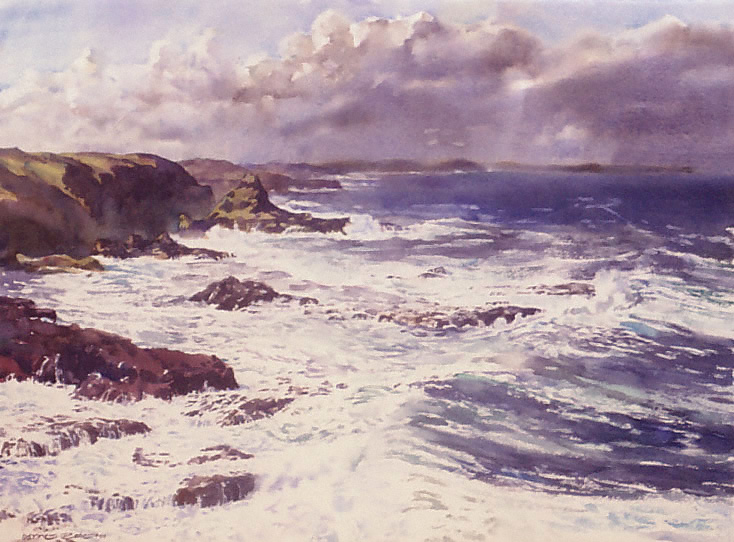 watercolor seascape of Phillip Island
