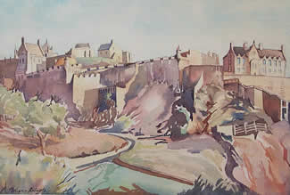 Edinburgh Castle, watercolour by Wayne Roberts