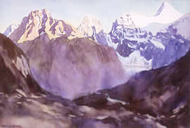 Col de l'Iseran, French Alps, watercolor