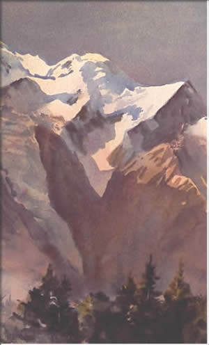 Mont Blanc, watercolour