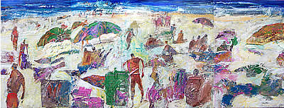 Whale Beach, painting and collage on canvas