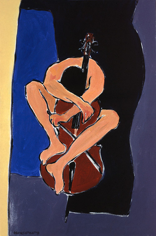 Song for Cello, acrylic painting by Wayne Roberts